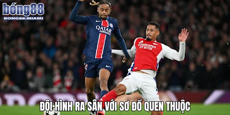 Soi kèo C1 Arsenal vs PSG 30/4 với sơ đồ ra sân khá quen thuộc